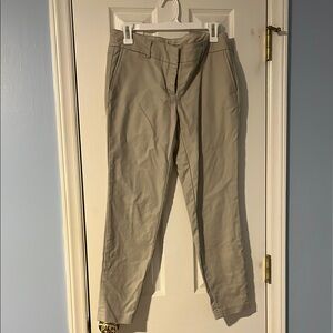 Tan Trousers with Straight Leg Design and Lightweight Fabric